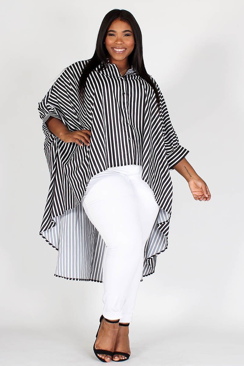 Trendy Tops | Hi Low Dolman Sleeve Stripe Top | Your Style