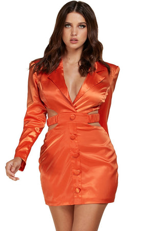 Satin Blazer Mini Dress- Your Style Clothing