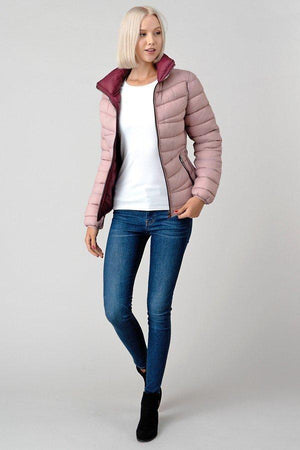 Reversible Double Sided Puffer JacketReversible Double Sided Puffer Jacket Navy blue pink- Your Style Clothing